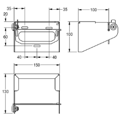 Picture of KWC CHRX675 WC-Rollenhalter Maximale Tiefe/Durchmesser Verbrauchsmaterial:140 mm, Maximale Breite Verbrauchsmaterial:140 mm, Füllmenge:1, Art.Nr. : 2000057143