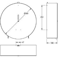 Picture of KWC CHRX670 WC-Großrollenhalter Jumbo Maximale Tiefe/Durchmesser Verbrauchsmaterial:350 mm, Maximale Breite Verbrauchsmaterial:100 mm, Füllmenge:1, Art.Nr. : 2000057141