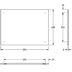 Picture of KWC HEAVY-DUTY M400HD Spiegel mit hinterlegter Verstärk Verdeckte Befestigung:ja, Material:Edelstahl, Materialtyp:1.4301 Chromnickelstahl V2A, Art.Nr. : 2000057089
