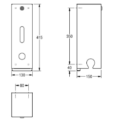 Picture of KWC HEAVY-DUTY HDTX674 WC-Rollenhalter Maximale Tiefe/Durchmesser Verbrauchsmaterial:115 mm, Maximale Breite Verbrauchsmaterial:120 mm, Füllmenge:3, Art.Nr. : 2000057081