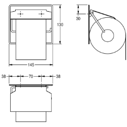 Picture of KWC BS677 WC-Rollenhalter Maximale Tiefe/Durchmesser Verbrauchsmaterial:150 mm, Maximale Breite Verbrauchsmaterial:130 mm, Füllmenge:1, Art.Nr. : 2000057045