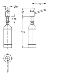 Picture of KWC SD80 Tischseifenspender Füllmenge:1,000, Füllmenge Me:ml, Schloss:kein Schloss, Art.Nr. : 2000056721