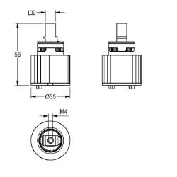 Picture of KWC ETAPS0021 Keramikkartusche Anwendung:waschen/duschen, Art der Kartusche:Keramikkartusche, Nennweite:DN 15, Art.Nr. : 2000104448