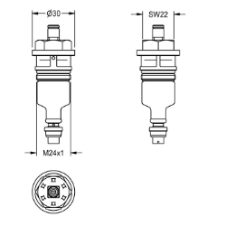 Picture of KWC ESHOW0001 Funktionsteil Anwendung:duschen, Art der Kartusche:Selbstschlusskartusche, Nennweite:DN 15, Art.Nr. : 2000104352