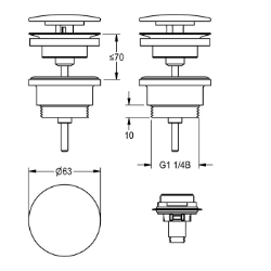 Picture of KWC ZANMW0031 Haubenablaufventil weiß Füllmenge:1, Mengeneinheit:Stück, Art.Nr. : 2030057339
