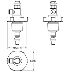 Picture of KWC EAQLN0005 Oberteil Anwendung:duschen, Art der Kartusche:Selbstschlusskartusche, Nennweite:DN 15, Art.Nr. : 2000104403
