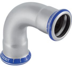 Bild von Geberit - Bogen 90° GEBERIT MAPRESS Wasser Edelstahl Rostfrei 1.4401 Pressindikator, d mm: 88.9, L cm: 18.5, Z cm: 12.5, Art.Nr. : 31110