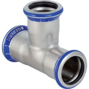 Picture of Geberit - T-Stücke GEBERIT MAPRESS Wasser Edelstahl Rostfrei 1.4401 Pressindikator, d mm: 15.0, L cm: 6.4, L1 cm: 3.9, l cm: 3, Z cm: 1.2, Z1 cm: 1.9, Art.Nr. : 31002