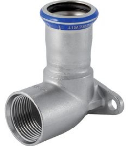 Picture of Geberit - Deckenwinkel 90° GEBERIT MAPRESS Wasser Edelstahl Rostfrei 1.4401 Pressindikator, d mm: 18, Rp: 1/2, L cm: 5.0, L1 cm: 4.3, l cm: 1, l1 cm: 1.5, Z cm: 3, Art.Nr. : 33405