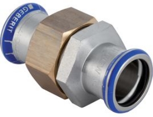 Picture of Geberit - Durchgangsverschraubungen GEBERIT MAPRESS Wasser Edelstahl Rostfrei 1.4401 Pressindikator, d mm: 35, G: 1 1/2, L cm: 8.2, Z cm: 3, Art.Nr. : 35324