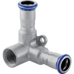 Picture of Geberit - Deckenwinkel 90° GEBERIT MAPRESS Wasser Edelstahl Rostfrei 1.4401 Pressindikator, d mm: 18, Rp: 1/2, d1 mm: 18, L cm: 6, L1 cm: 6.2, l cm: 1, l1 cm: 1.5, Art.Nr. : 33510