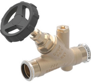 Picture of Geberit - Schrägsitz-Absperrbventile MAPRESS Oberteil vollständig durchströmt, DNV: 15, d mm: 15, D cm: 6, L cm: 9.4, L1 cm: 3.7, L2 cm: 9, Z cm: 1.5, Z1 cm: 3.9, Art.Nr. : 94882