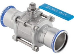 Picture of Geberit - Kugelhahnen MAPRESS CrNiMo-Stahl 1.4401 (EN 10088) mit Betätigungshebel, geflanscht, DNV: 100, d mm: 108, k mm: 102, m mm: 11, L cm: 41.2, L1 cm: 19.2, L2 cm: 50, Z cm: 13.1, Art.Nr. : 92109