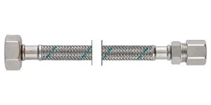 Bild von NEOFLEX CRG Panzerschlauch DN8, IG X URS-DW Klemmverschraubung, 1/2" x 10mm, 40 cm, Art.Nr. : 60730040 (60 7300 40)