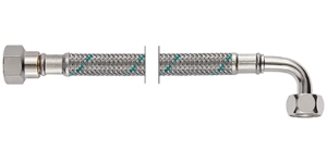 Bild von NEOFLEX Panzerschlauch DN8 mit VS, IG X IG gebogen, 3/8" x 3/8", 30 cm, Art.Nr. : 63425030 (63 4250 30)