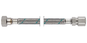 Bild von NEOFLEX CRG Panzerschlauch DN8 mit VS, IG X URS-DW Klemmverschraubung, 3/8" x 10mm, 12 cm, Art.Nr. : 63410012 (63 4100 12)
