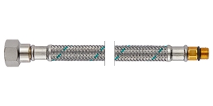 Bild von NEOFLEX Panzerschlauch DN8 mit VS, AG kurz x IG, M10x1 x 3/8", 50 cm, Art.Nr. : 63450050 (63 4500 50)