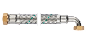 Bild von NEOFLEX Panzerschlauch DN25, IG X IG gebogen, 1" x 1", 70 cm, Art.Nr. : 66930070 (66 9300 70)