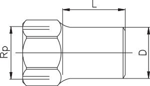 Picture of +GF+ Kappe lang Messing, Rp ″: 1, Art.Nr.: 760857143