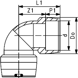Picture of +GF+ ELGEF Plus Winkel 90° PE100 d200-250mm / SDR11, d mm: 200*, Art.Nr.: 753101819