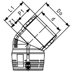 Picture of +GF+ ELGEF Plus Winkel 45° PE100 d75-180mm / SDR11, d mm: 140, Art.Nr.: 753151816