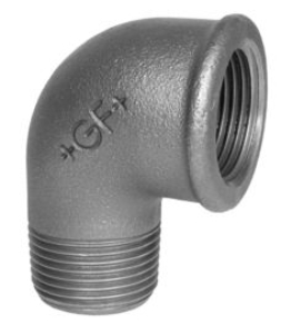 Picture of +GF+ 92 Winkel 90°, Innengewinde reduziert, ISO/EN A4, Dimension ″: 21/2", Art.Nr.: 771092210