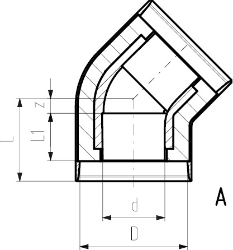 Picture of +GF+ COOL-FIT 2.0 Winkel 45°, d mm: 140, Art.Nr.: 738154166