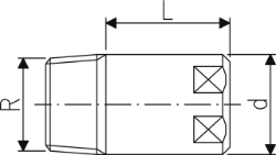 Picture of +GF+ Stopfen lang Messing, R ″: 1, Art.Nr.: 760857145