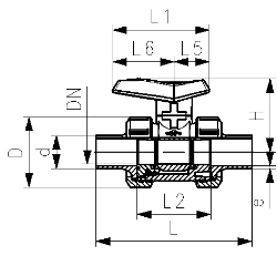Picture of +GF+ ecoFIT Kugelhahn Typ 542 PVC-U Mit Stumpfschweissstutzen PE100 - SDR11 metrisch Mit PE Kugeldichtung, d mm: 32, Art.Nr.: 161541784