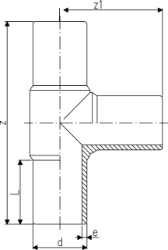 Picture of +GF+ ELGEF Plus T 90° egal PE100 d20-800mm / SDR11 / langschenklige Version, d mm: 32, Art.Nr.: 753201008