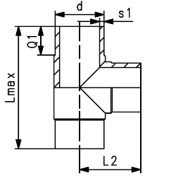 Picture of +GF+ ELGEF Plus T 90° egal PE100 d90-800mm / SDR17 / langschenklige Version, d mm: 110, Art.Nr.: 753200814