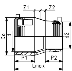 Picture of +GF+ ELGEF Plus Reduktion PE100 d63-180mm / SDR11, d mm: 90, Art.Nr.: 753901831
