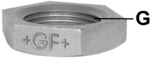 Picture of +GF+ 310b Gegenmutter, einseitig stark angefast, ISO/EN P4, G...B ″: 3/4, Art.Nr.: 770308205
