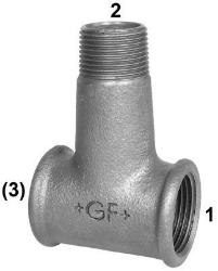 Picture of +GF+ 137 T-Stück für Verteilbatterie, Abzweig reduziert, Dim. (1-2): 11/2" ‑ 1", Art.Nr.: 770137219