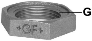 Picture of +GF+ 312 Gegenmutter mit Aussparung, ISO/EN P4, G...B ″: 2, Art.Nr.: 770312209