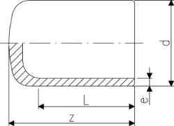 Picture of +GF+ ELGEF Plus Endkappe PE100 d20-630mm / SDR11 / Langschenklige Version, d mm: 140, Art.Nr.: 753961016