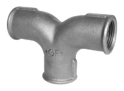 Picture of +GF+ 132 Zweibogen-T-Stück, egal, ISO/EN E2, Dimension ″: 1", Art.Nr.: 770132106