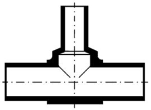 Picture of +GF+ ELGEF Plus T 90° reduziert PE100 d90-d315mm / SDR17 / Langschenklige Version, d mm: 280, Art.Nr.: 753200861