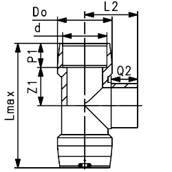 Picture of +GF+ ELGEF Plus T-Stück 90° PE100 d200-250mm / SDR11, d mm: 200*, Art.Nr.: 753201819