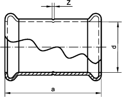 Picture of +GF+ PRESS-FIT Wasser Muffe Kupfer, d mm: 28, Art.Nr.: 767627007