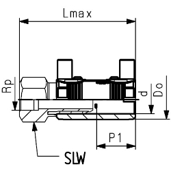 Picture of +GF+ ELGEF Plus Übergangsmuffe PE/Messing d32-63mm / SDR11 / Innengewinde Rp, d mm: 63, Art.Nr.: 720920261