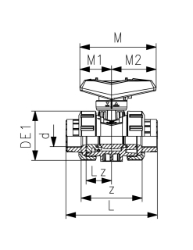 Picture of +GF+ Kugelhahn Typ 546 Pro PVC-U Mit Gewindemuffen PVC-U ISO Rp, Rp ″: 1 1/2, Art.Nr.: 161546746