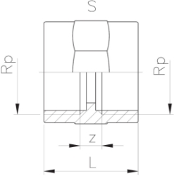 Picture of +GF+ Muffe egal PVC-U Rp, Grösse: 3/8", Art.Nr.: 721910605