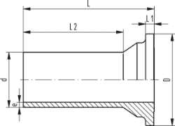 Picture of +GF+ Anschlussteil 546 und 543 PE 100 (G43) Mit Stumpfschweissstutzen lang SDR11 metrisch, d: 25, Art.Nr.: 193480153