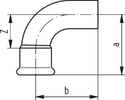 Picture of +GF+ PRESS-FIT Wasser Bogen 90° Kupfer, d mm: 89, Art.Nr.: 767600112