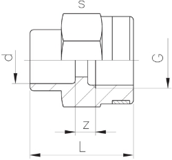 Picture of +GF+ Manometer-Muffe PVC-U metrisch G, Grösse: 16‑ 1/2", Art.Nr.: 721916206