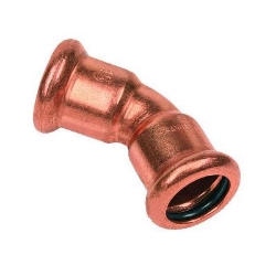 Picture of +GF+ PRESS-FIT Wasser Bogen 45° Kupfer, d mm: 15, Art.Nr.: 767604104