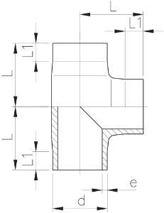 Picture of +GF+ ecoFIT T 90° egal PE100 d20-500mm / SDR11, d mm: 160, Art.Nr.: 753208617