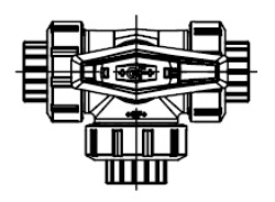 Picture of +GF+ 3-Weg Kugelhahn Typ 543 Pro PVC-U Horizontal/L-Bohrung Mit Klebemuffen metrisch, d mm: 40, Art.Nr.: 161543015