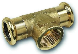 Picture of +GF+ PRESS-FIT Wasser T mit Gewindeabgang Siliziumbronze, d mm: 15, Art.Nr.: 767613202